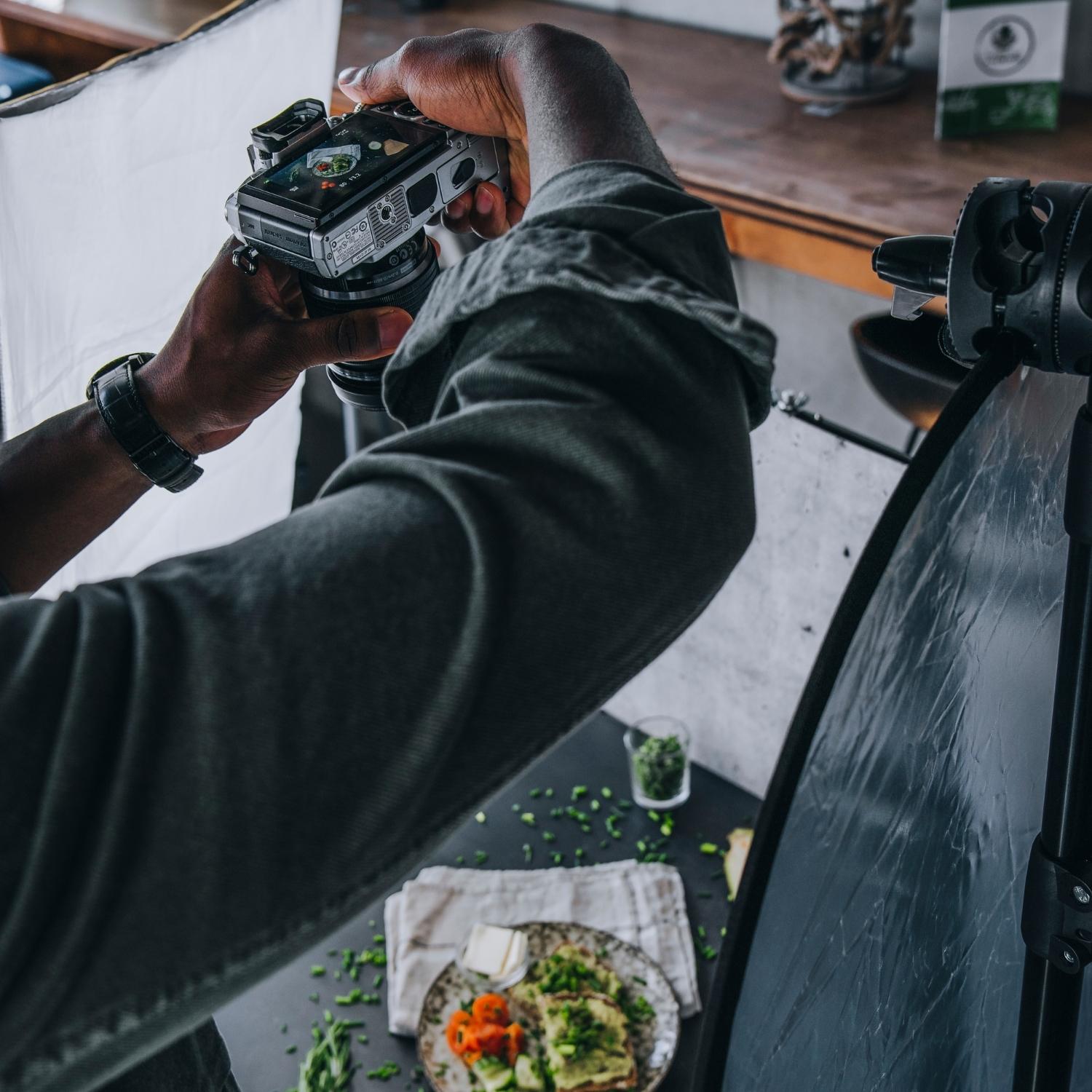 Flatlay-Fotohintergrund für Foodfotografie & Studio - HOLZ