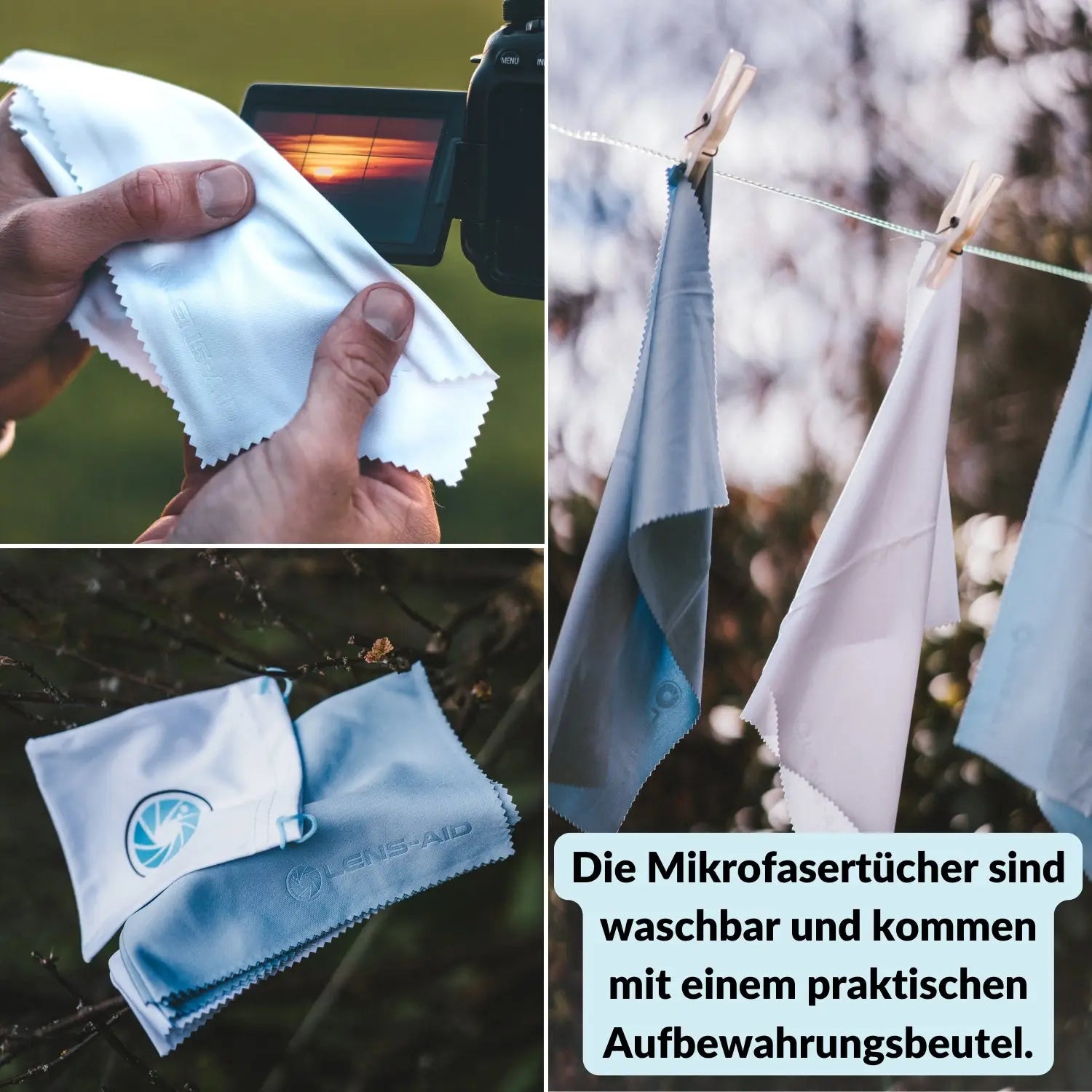 Set van 10 microvezel reinigingsdoekjes voor lenzen, smartphones en brillen - Camera Foto > Camera Accessoires Camera Reiniging