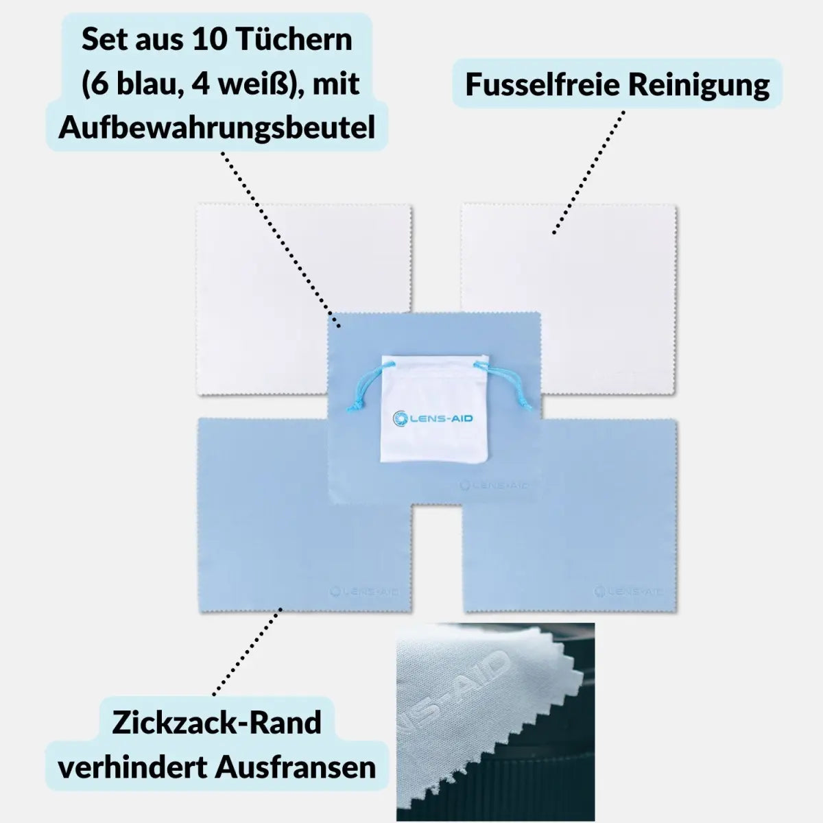 10er Set Mikrofaser-Reinigungstücher für Objektiv Smartphone & Brille - Kamera & Foto > Kamerazubehör > Kamerareinigung