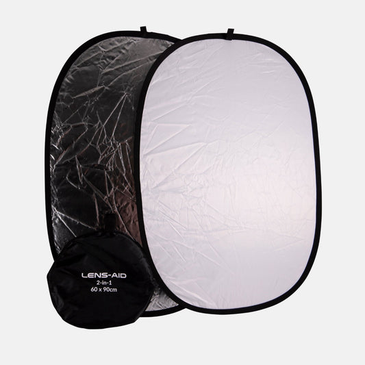 2-in-1 Faltreflektor (60x90cm) mit Tasche fürs Fotostudio & Outdoor - Kamera & Foto > Fotostudio-Ausrüstung >