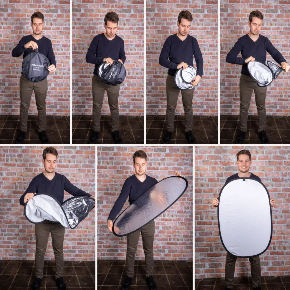 2-in-1 Faltreflektor (60x90cm) mit Tasche fürs Fotostudio & Outdoor