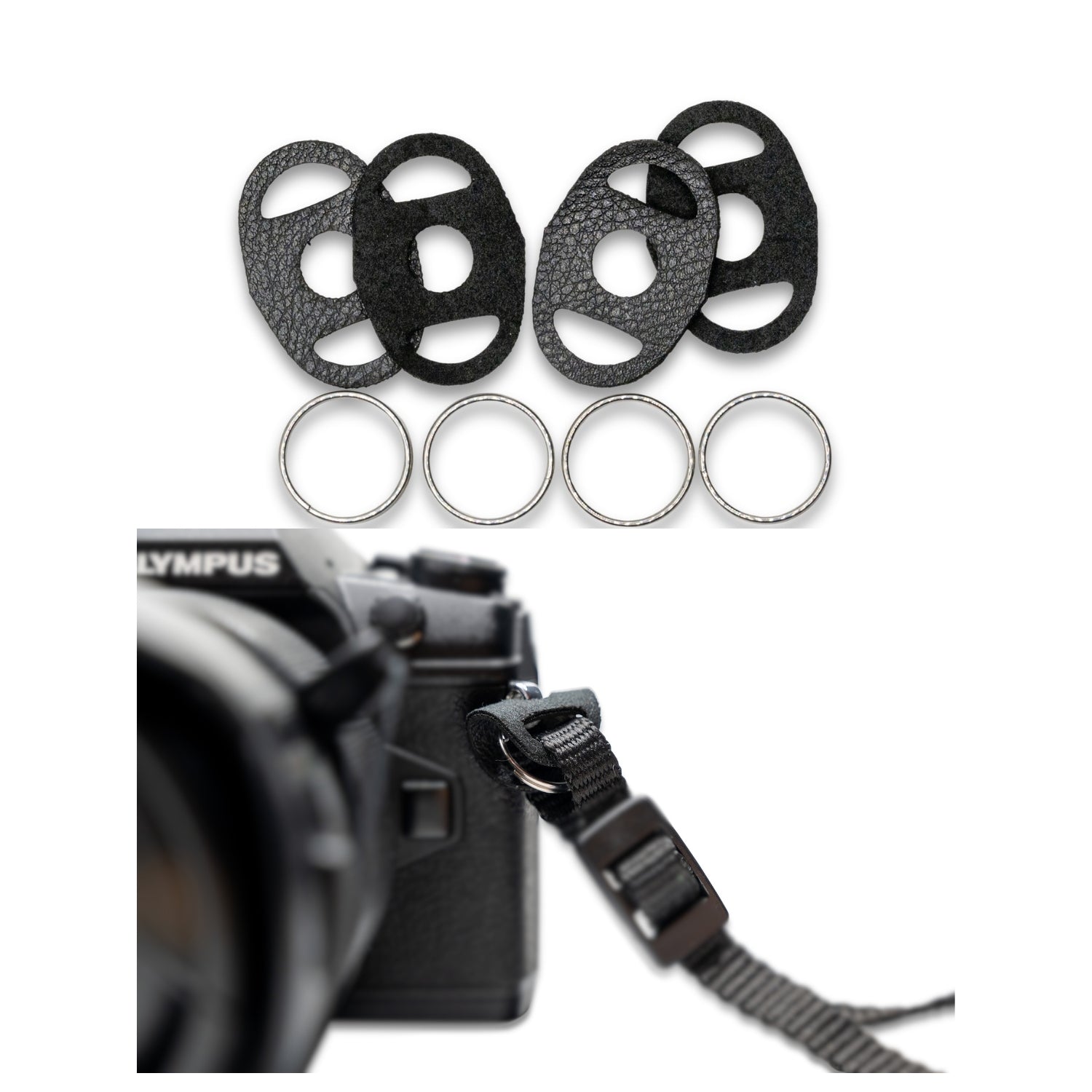 2 Paar Gurt-Verbindungsringe (rund) mit Kratzschutz