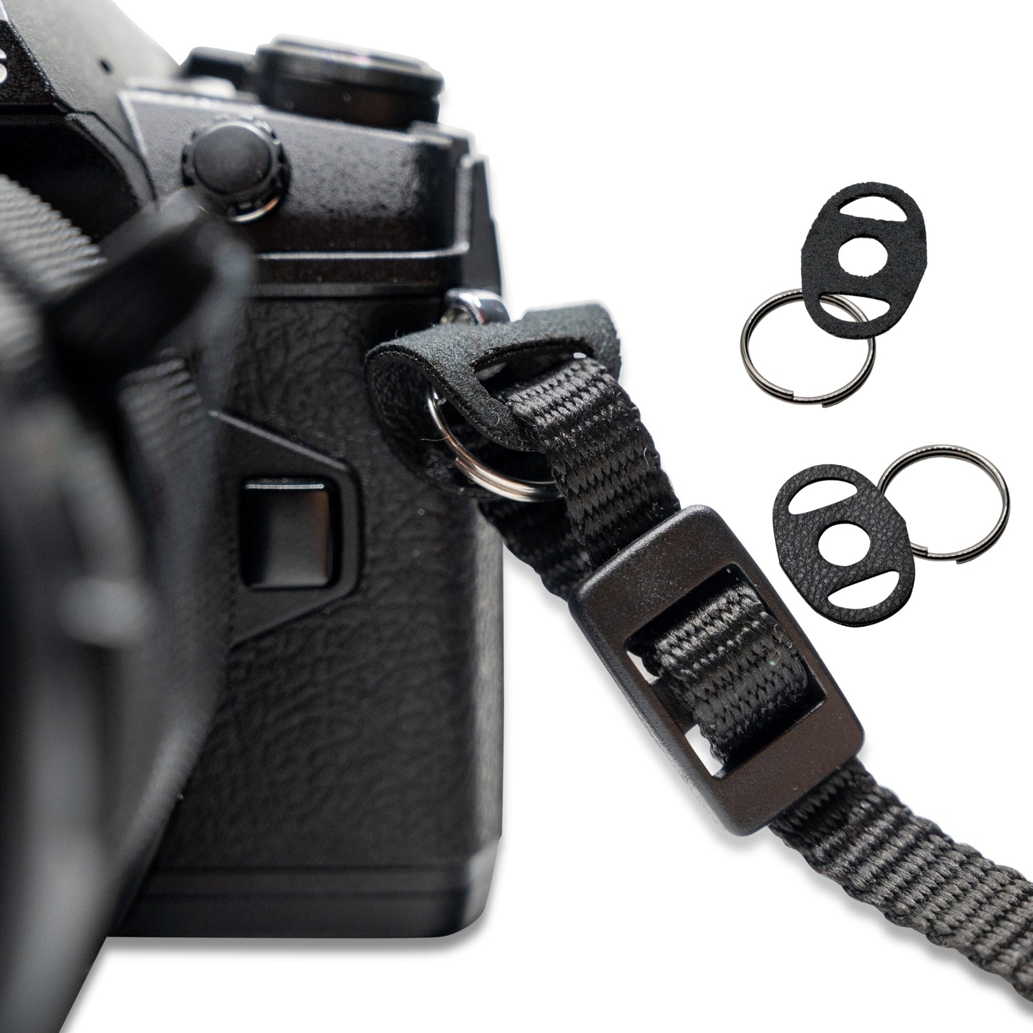 2 Paar Gurt-Verbindungsringe (rund) mit Kratzschutz