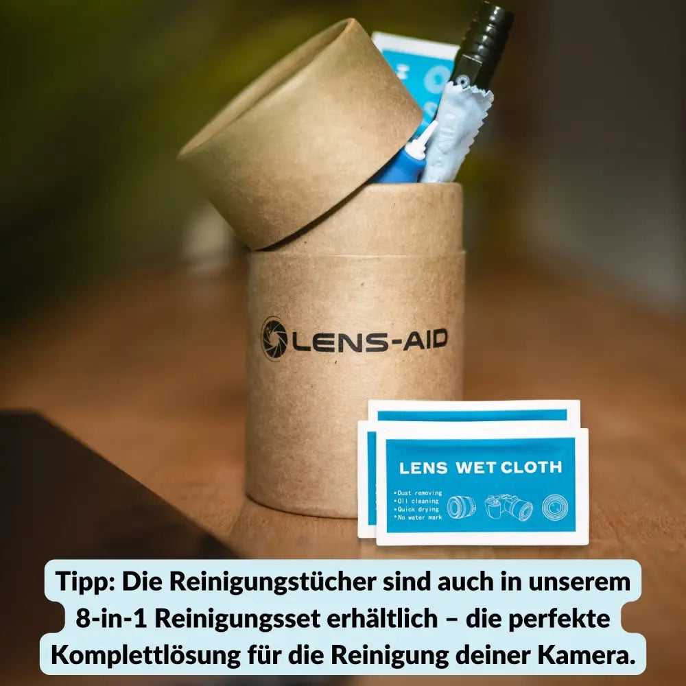 20 Feuchte Reinigungstücher für Objektivlinsen Handydisplay & Brille - Kamera & Foto > Kamerazubehör > Kamerareinigung