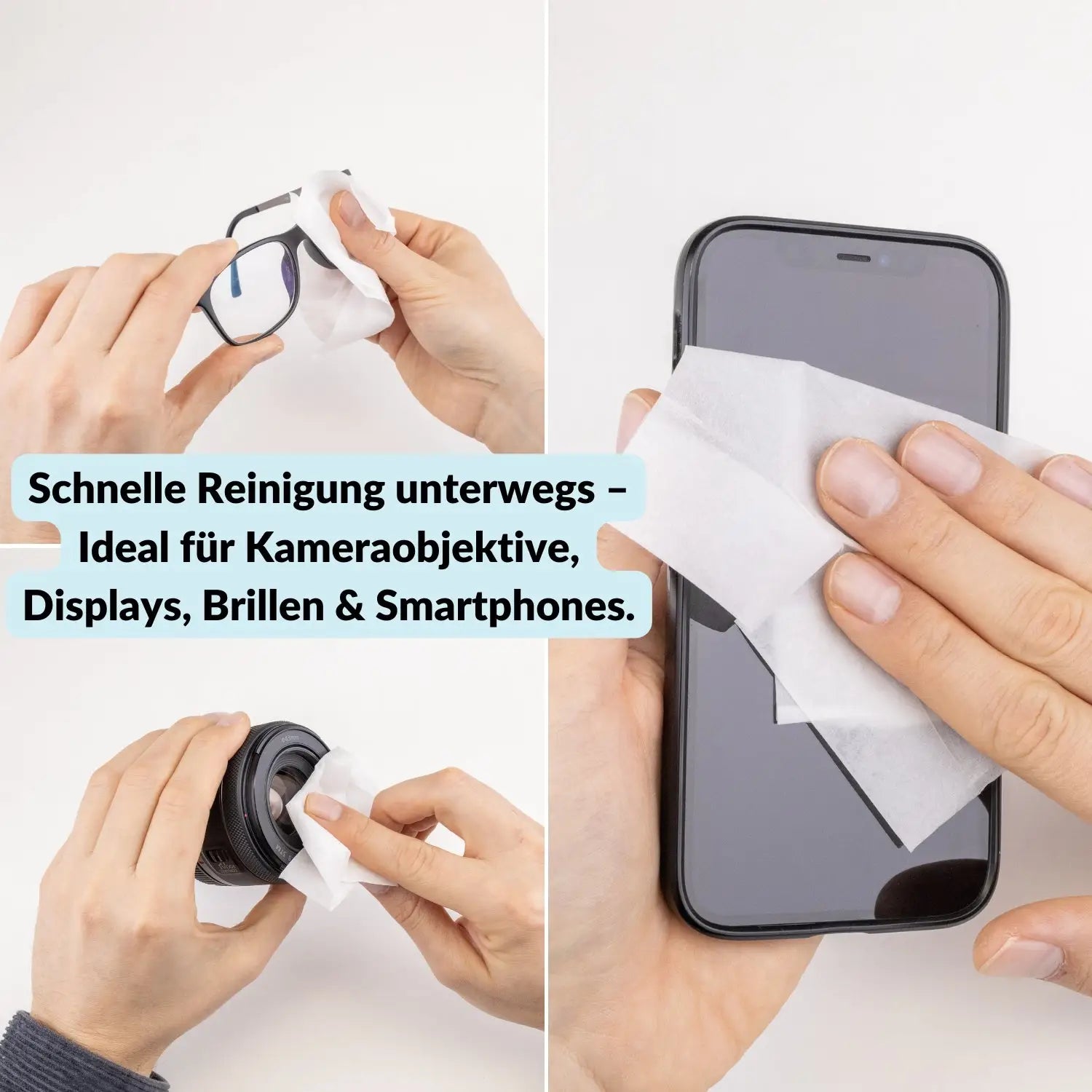 20 Feuchte Reinigungstücher für Objektivlinsen Handydisplay & Brille - Kamera Foto > Kamerazubehör Kamerareinigung