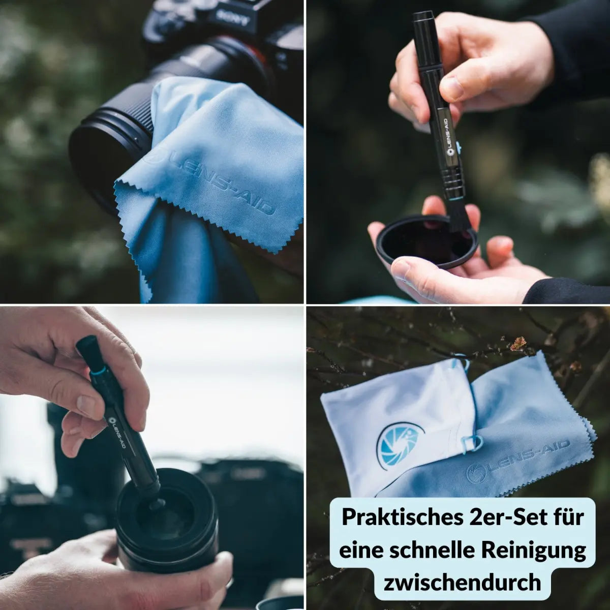 2er-Set: Lens-Pen und Mikrofasertücher - Kamera & Foto > Kamerazubehör > Kamerareinigung > Reinigungssets