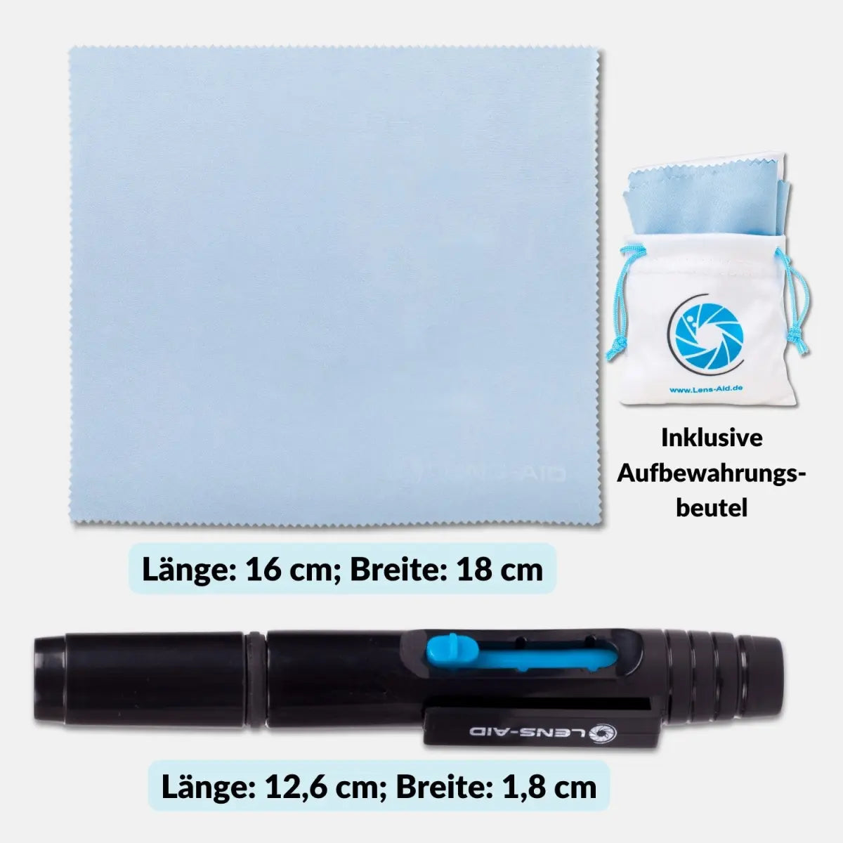 2er-Set: Lens-Pen und Mikrofasertücher - Kamera & Foto > Kamerazubehör > Kamerareinigung > Reinigungssets