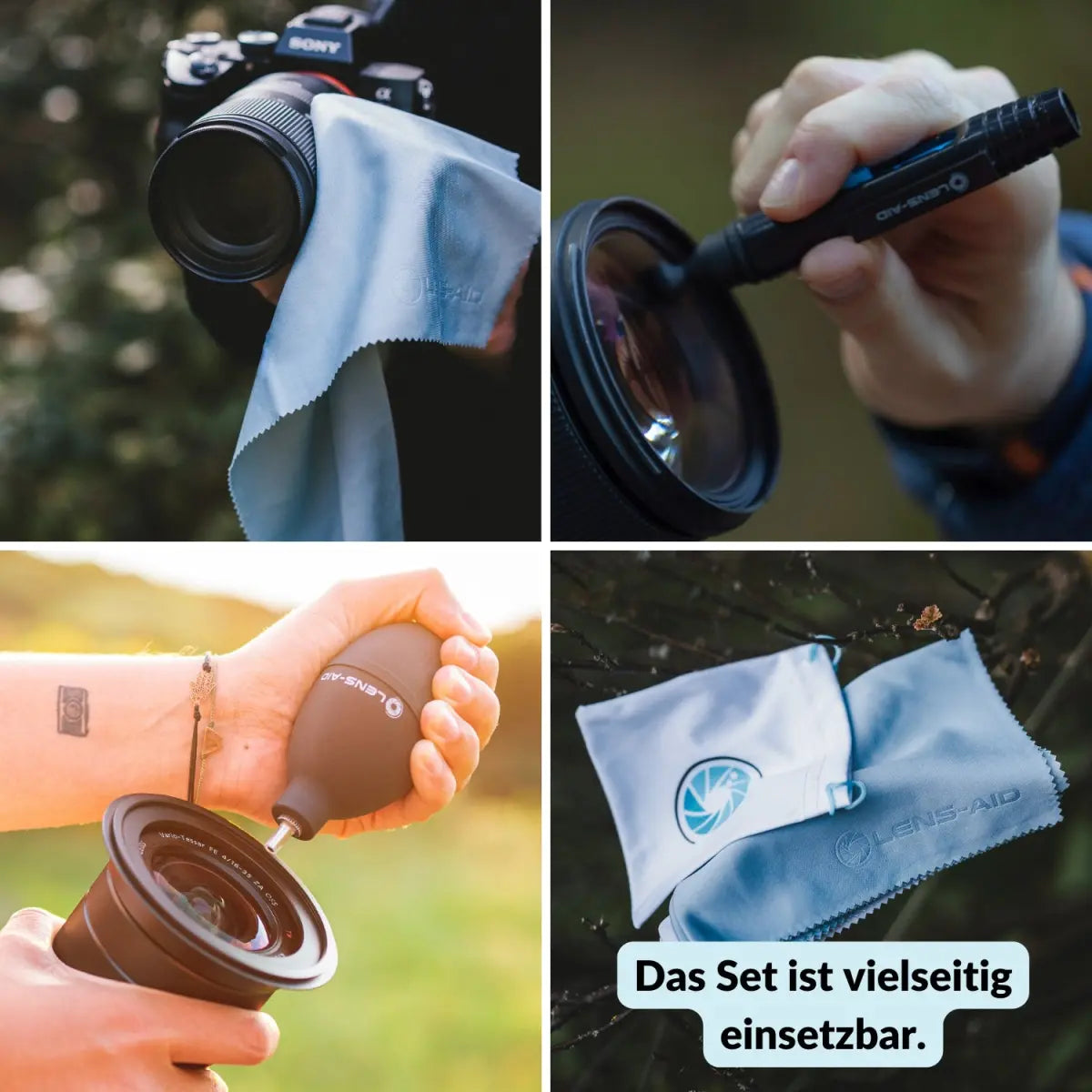 3er-Set: Blasebalg Lens-Pen und Mikrofasertücher - Kamera & Foto > Kamerazubehör > Kamerareinigung > Reinigungssets