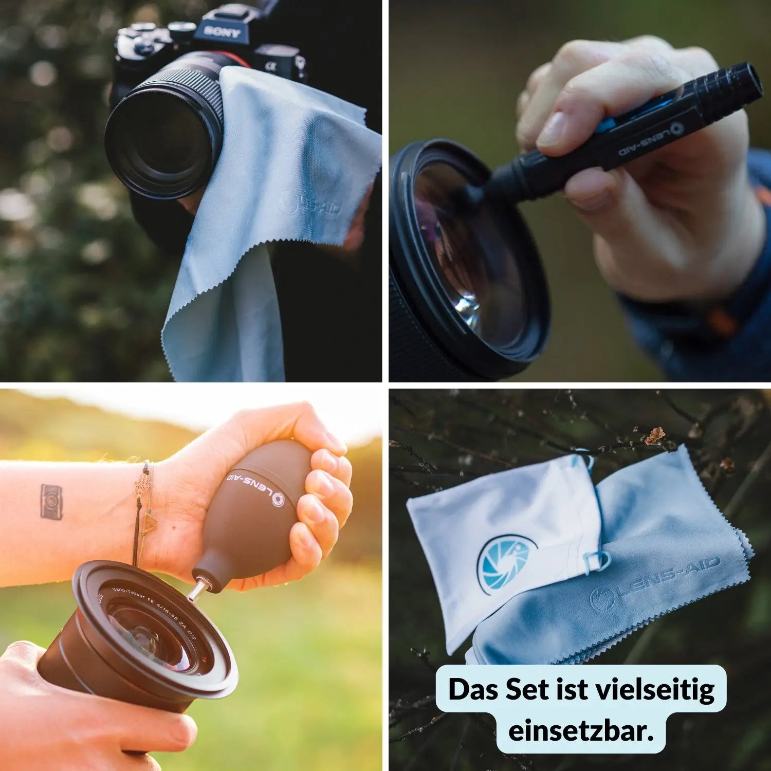 Kamera Reinigungsset 3er-Set mit Reinigungsstift & Mikrofasertüchern - Foto > Kamerazubehör Kamerareinigung