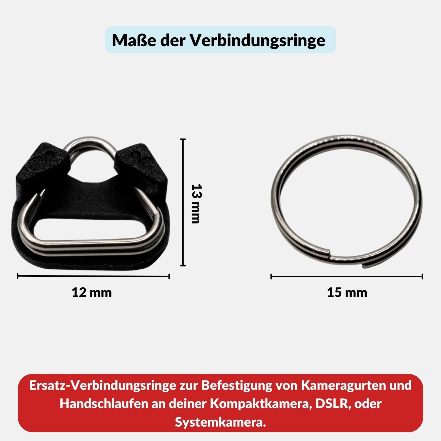 4er Set Verbindungsringe (dreieckig) für Gurte und Schlaufen