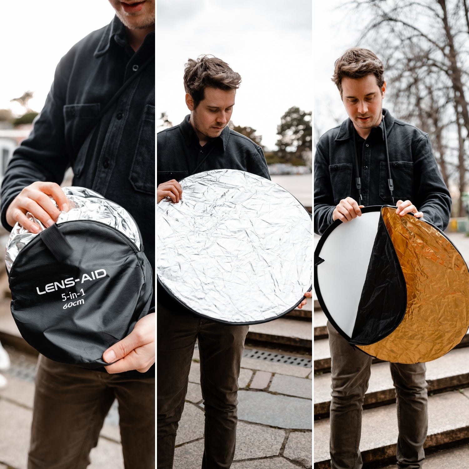 5-in-1-Faltreflektor für Porträtfotografie Produktfotos uvm. - Kamera & Foto > Fotostudio-Ausrüstung > Lichtzubehör >