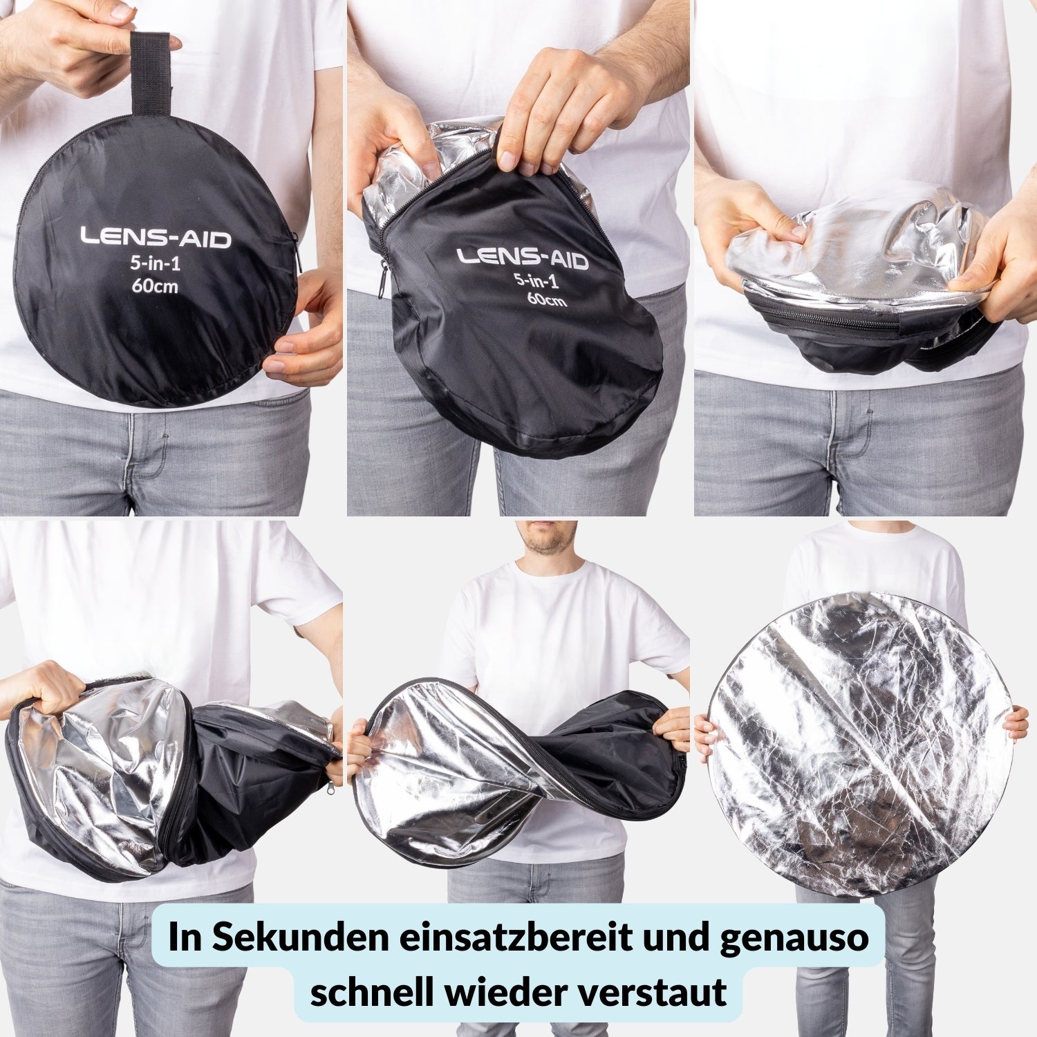 5-in-1-Faltreflektor für Porträtfotografie Produktfotos uvm. - Kamera & Foto > Fotostudio-Ausrüstung > Lichtzubehör >