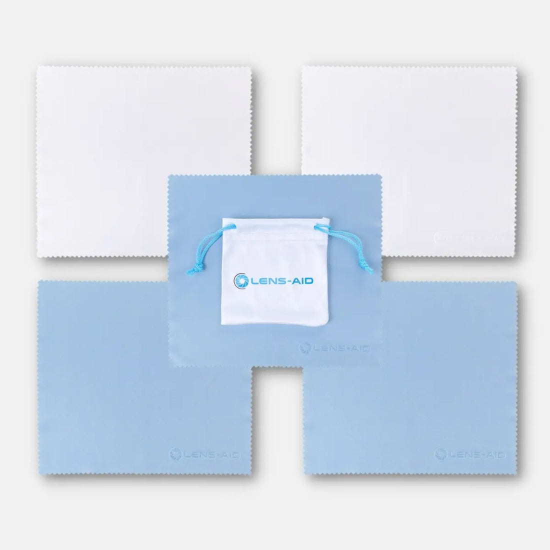 5er Set Mikrofaser-Reinigungstücher mit Aufbewahrungsbeutel