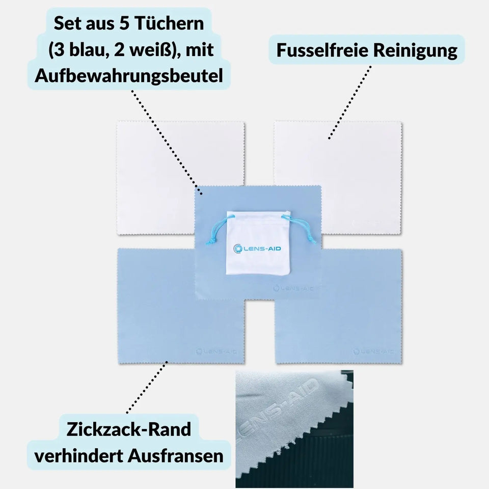 Microvezel reinigingsdoekjes, 5 stuks met opbergtas - Camera & Foto > Camera-accessoires Camerareiniging