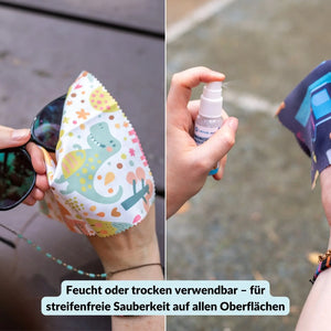 5er-Set Mikrofasertücher verschiedene Motive – fusselfrei & waschbar - Kamera Foto > Kamerazubehör Kamerareinigung
