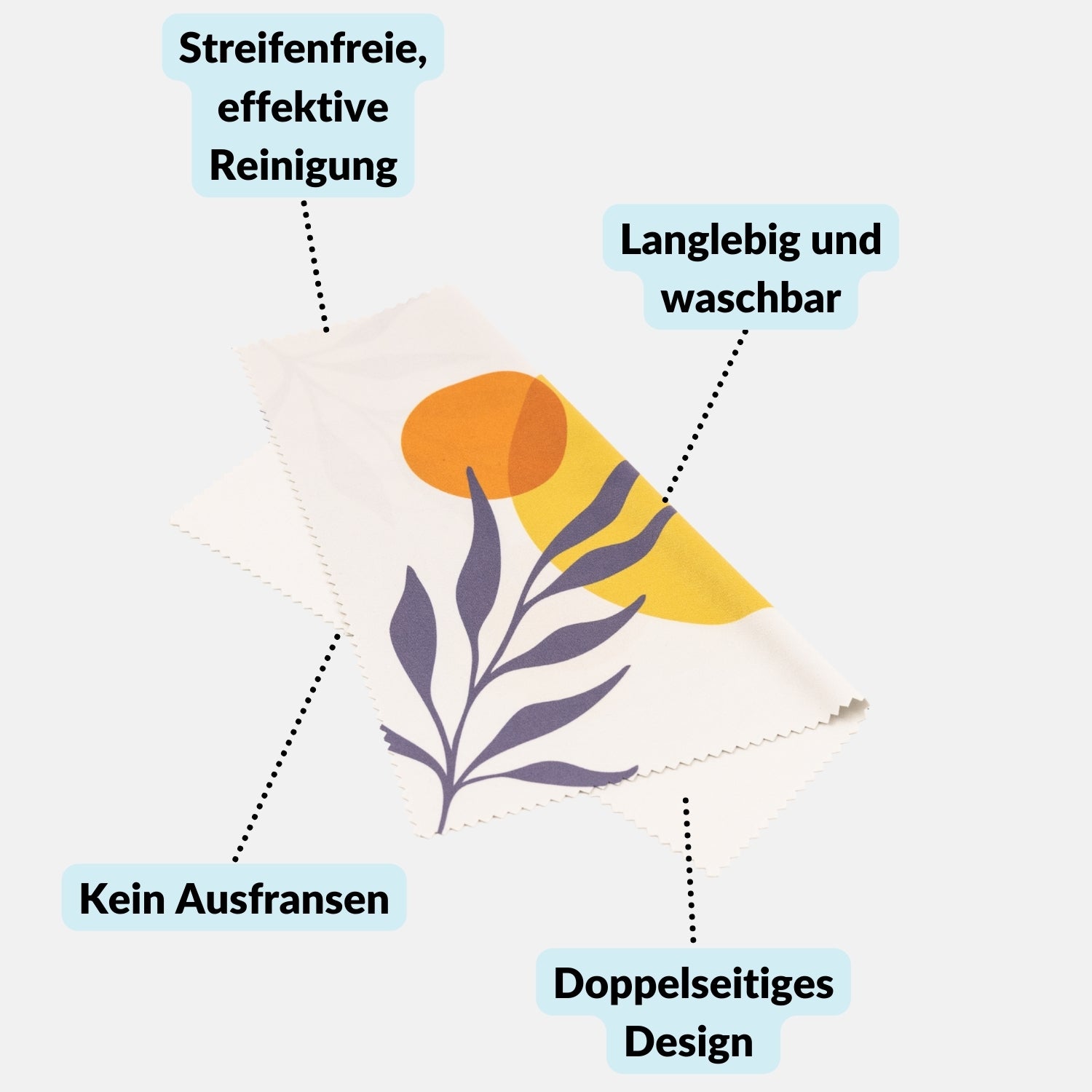 5er-Set Mikrofasertücher verschiedene Motive – fusselfrei & waschbar - Kamera & Foto > Kamerazubehör > Kamerareinigung