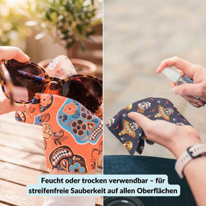 5er-Set Mikrofasertücher verschiedene Motive – fusselfrei & waschbar - Kamera Foto > Kamerazubehör Kamerareinigung