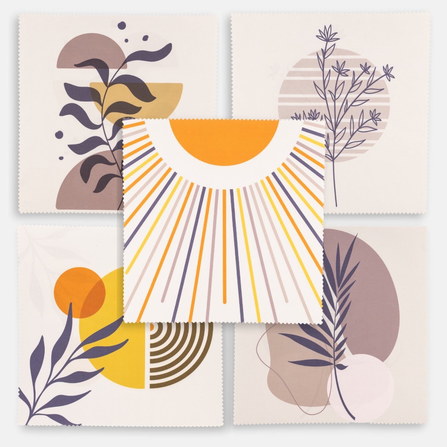 5er-Set Mikrofasertücher verschiedene Motive – fusselfrei & waschbar - Boho - Kamera & Foto > Kamerazubehör >