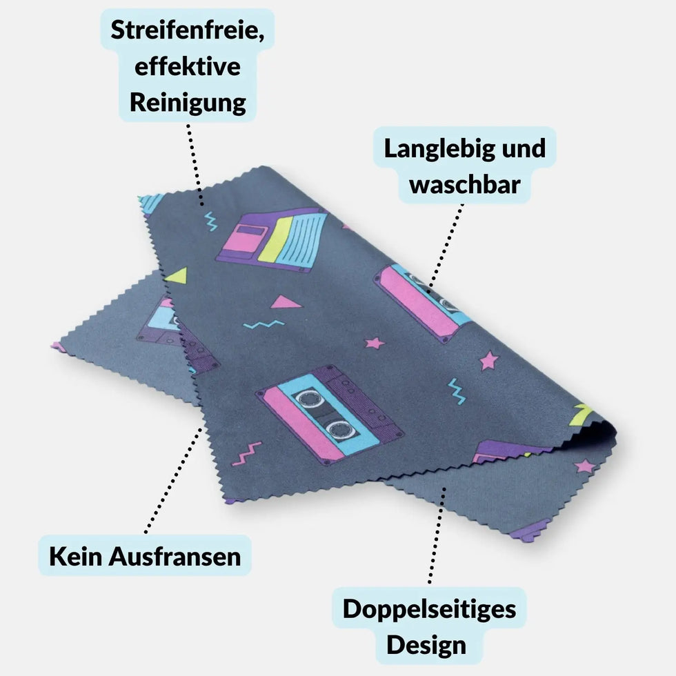 5er-Set Mikrofasertücher verschiedene Motive – fusselfrei & waschbar - Kamera Foto > Kamerazubehör Kamerareinigung