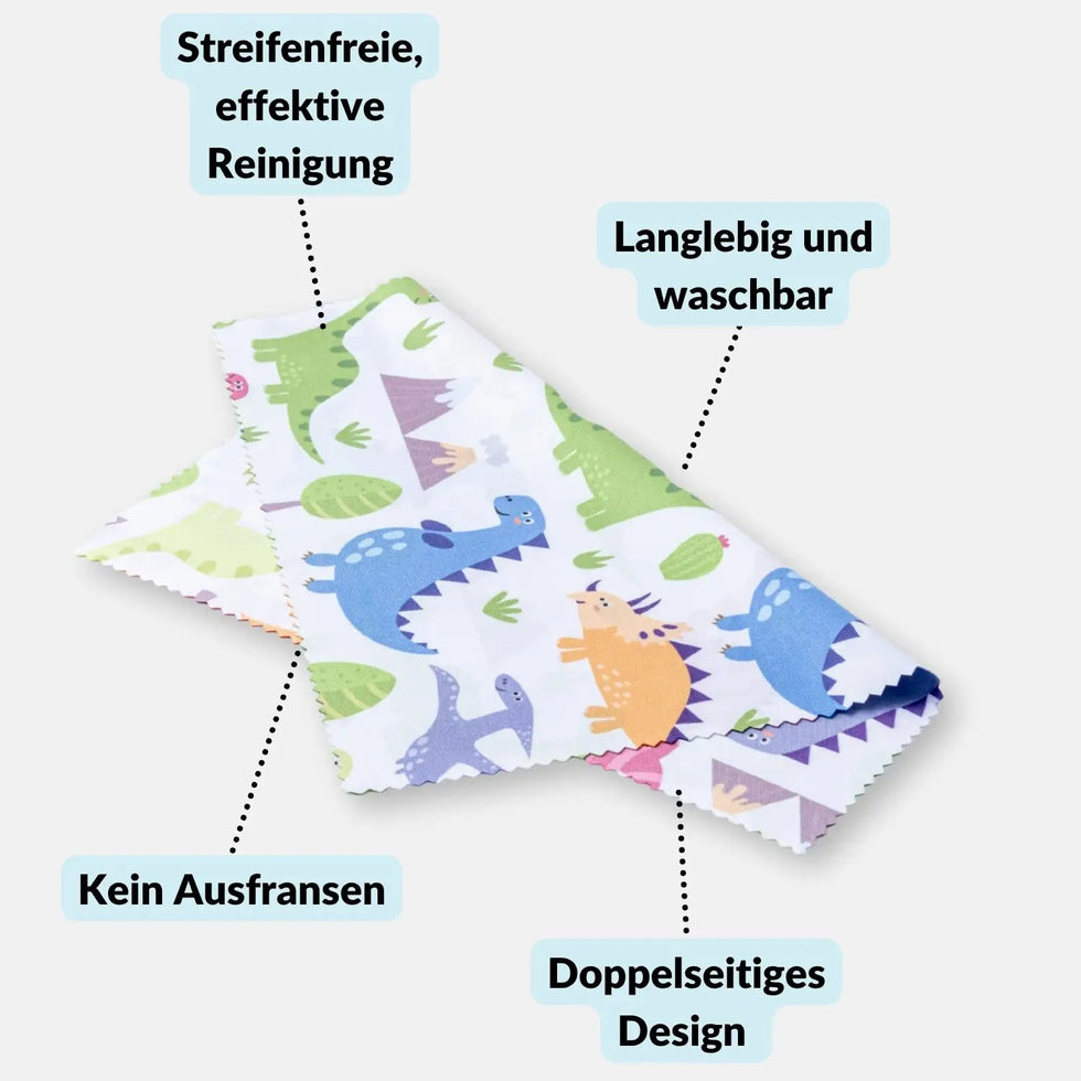 5er-Set Mikrofasertücher verschiedene Motive – fusselfrei & waschbar - Kamera Foto > Kamerazubehör Kamerareinigung