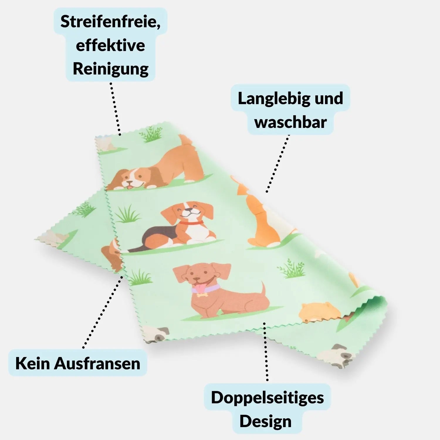 5er-Set Mikrofasertücher verschiedene Motive – fusselfrei & waschbar - Kamera Foto > Kamerazubehör Kamerareinigung
