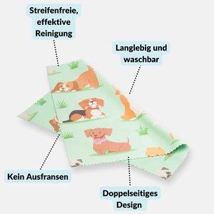 5er-Set Mikrofasertücher verschiedene Motive – fusselfrei & waschbar - Kamera Foto > Kamerazubehör Kamerareinigung