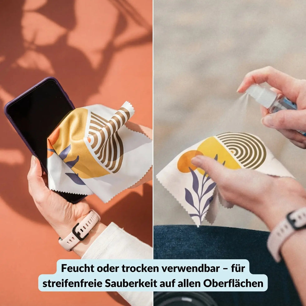 5er-Set Mikrofasertücher verschiedene Motive – fusselfrei & waschbar - Kamera Foto > Kamerazubehör Kamerareinigung