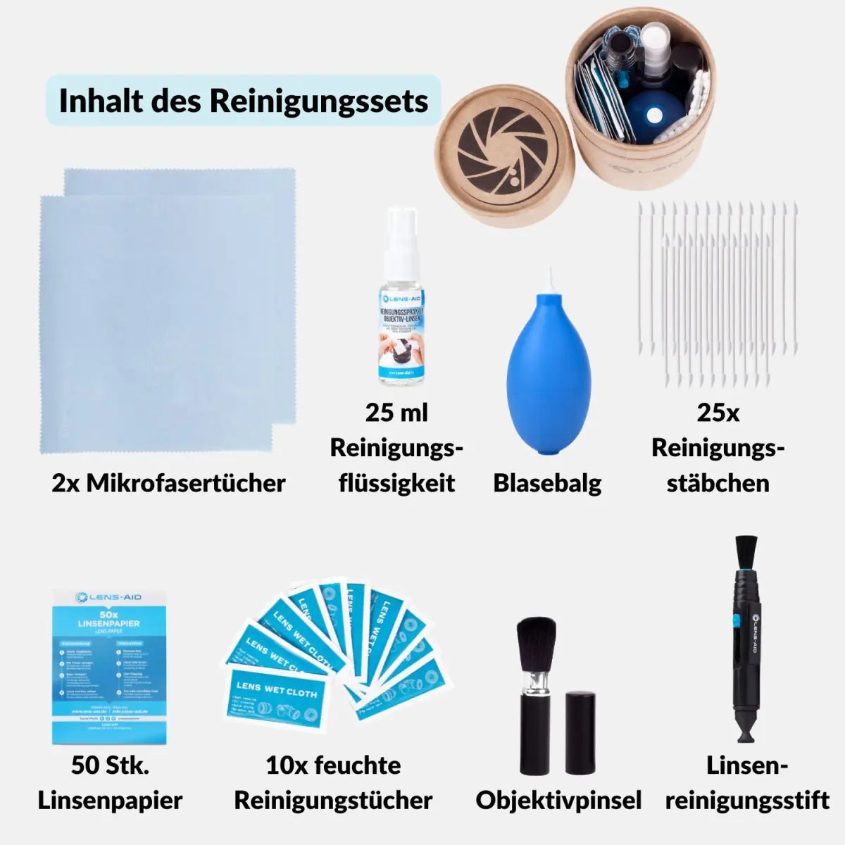 8-in-1 Reinigungsset für Kamera und Objektive - Kamera & Foto > Kamerazubehör > Kamerareinigung > Reinigungssets