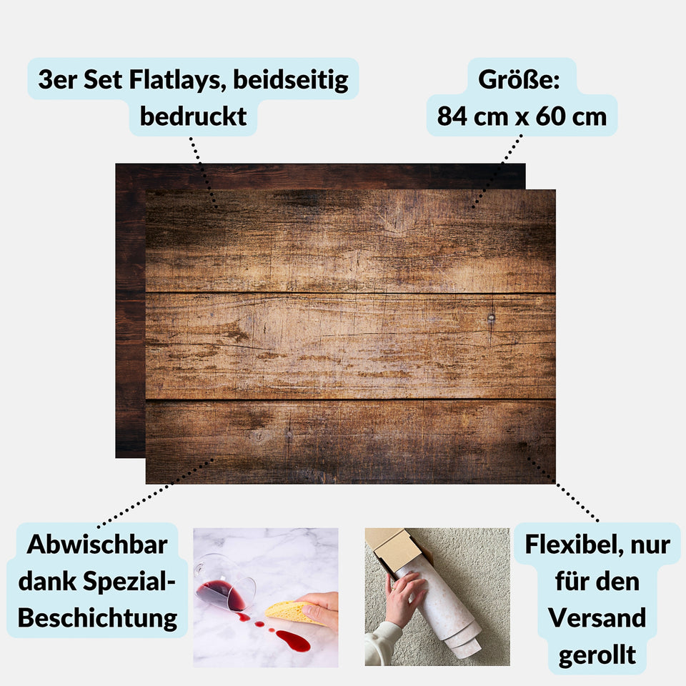 Flatlay Hintergrund 3er-Set für Einsteiger