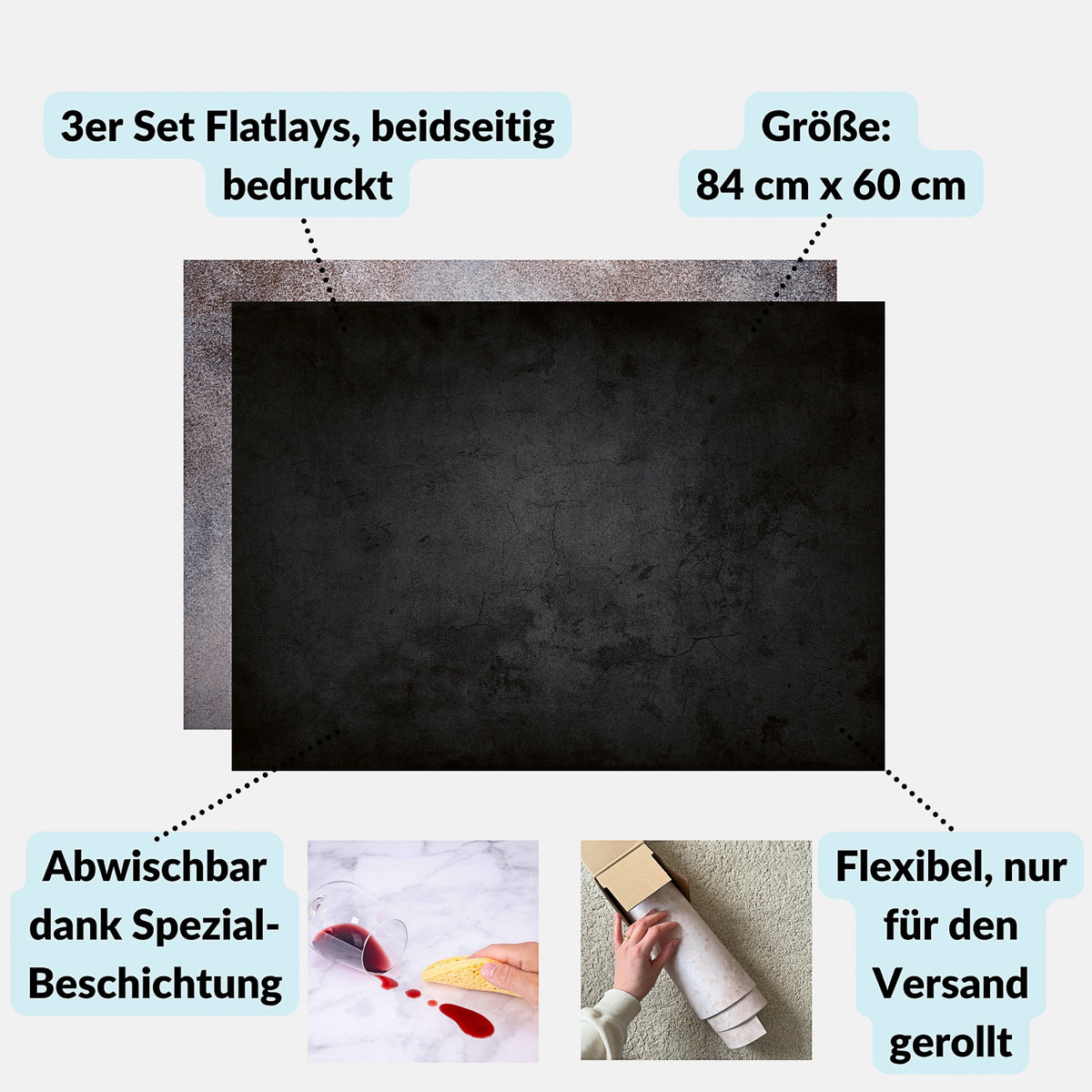 Flatlay Hintergrund 3er-Set für Einsteiger