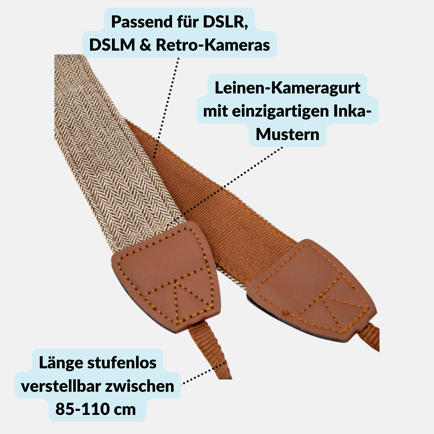 Design-Kameragurt ’Inka’ - Beige - Kamera & Foto > Kamerazubehör > Kameragurte