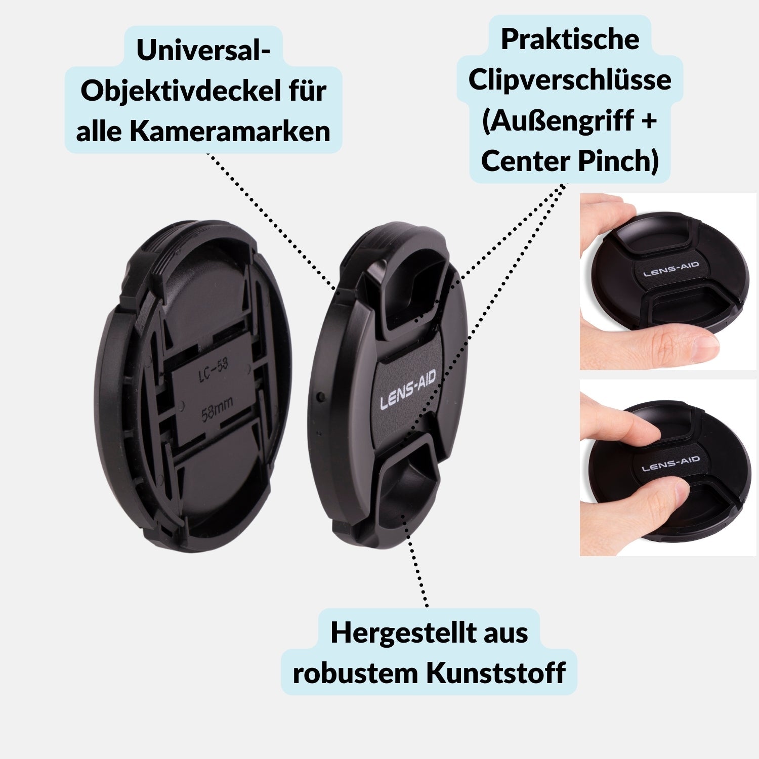 Ersatz-Objektivdeckel für Sony Canon Nikon Fujifilm & Co. - Kamera & Foto > Kamerazubehör > Objektivzubehör >