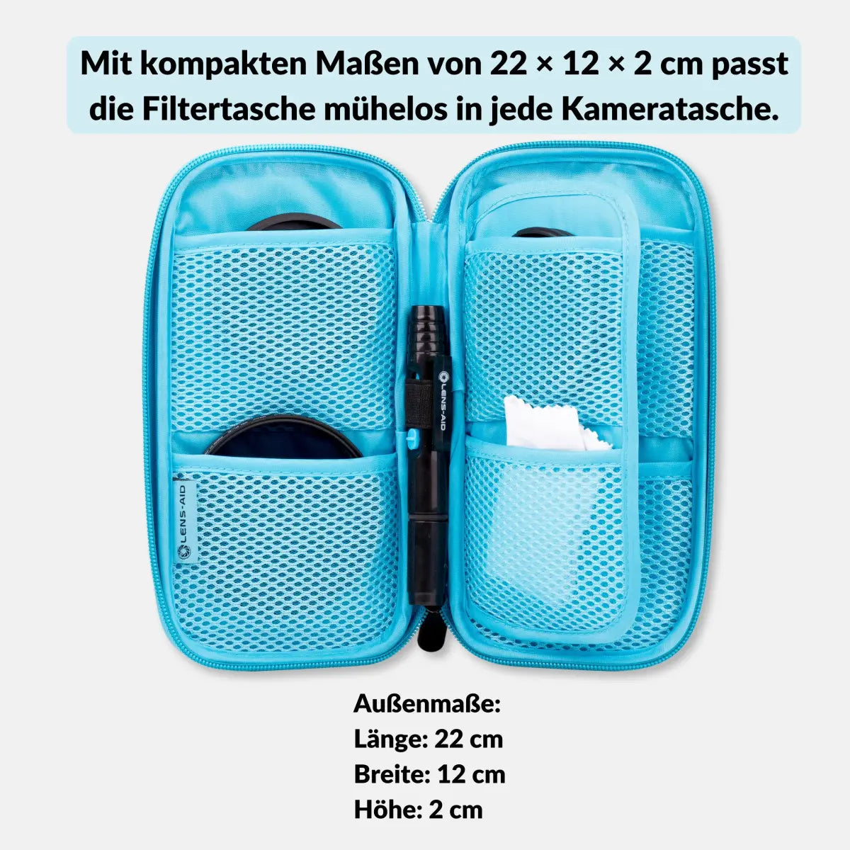 Filtertasche für Kamera-Rundfilter bis 82mm – 3 oder 9 Fächer - Kamera & Foto > Kamerazubehör > Objektivzubehör >