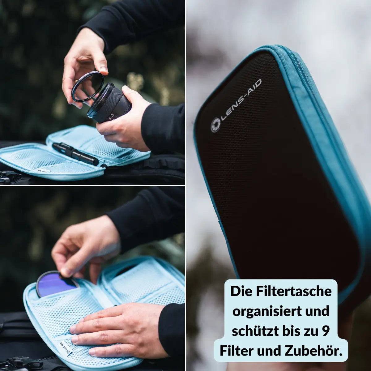 Filtertasche für Kamera-Rundfilter bis 82mm – 3 oder 9 Fächer - 9 Fächer - Kamera & Foto > Kamerazubehör >