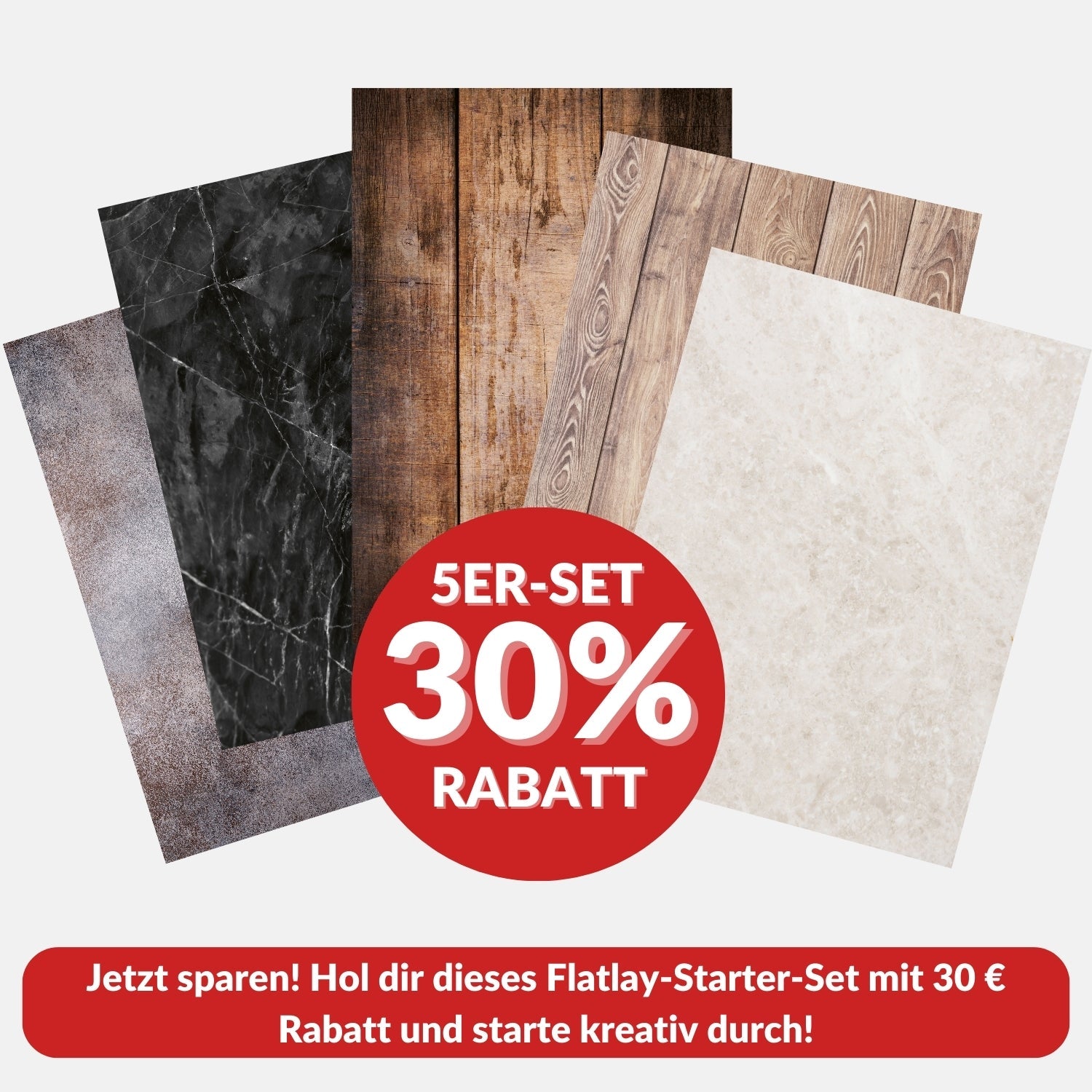 Flatlay Bestseller-Bundles: 5 Hintergründe im Sparset - Kamera & Foto > Fotostudio-Ausrüstung > Hintergründe >
