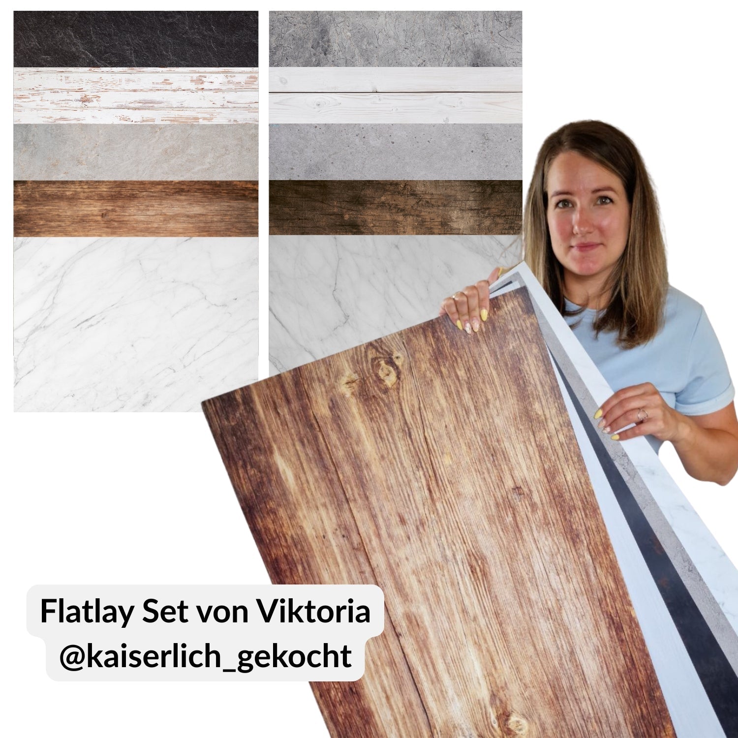 Flatlay Bestseller-Bundles: 5 Hintergründe im Sparset - Kamera & Foto > Fotostudio-Ausrüstung > Hintergründe >