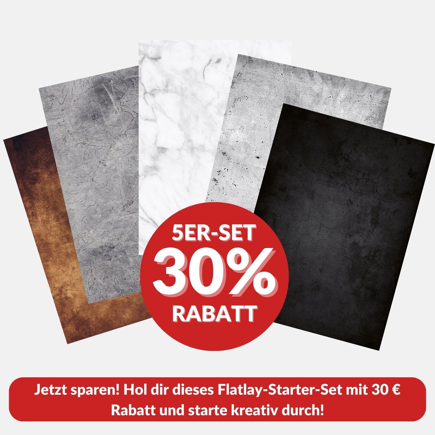 Flatlay Bestseller-Bundles: 5 Hintergründe im Sparset - Kamera & Foto > Fotostudio-Ausrüstung > Hintergründe >