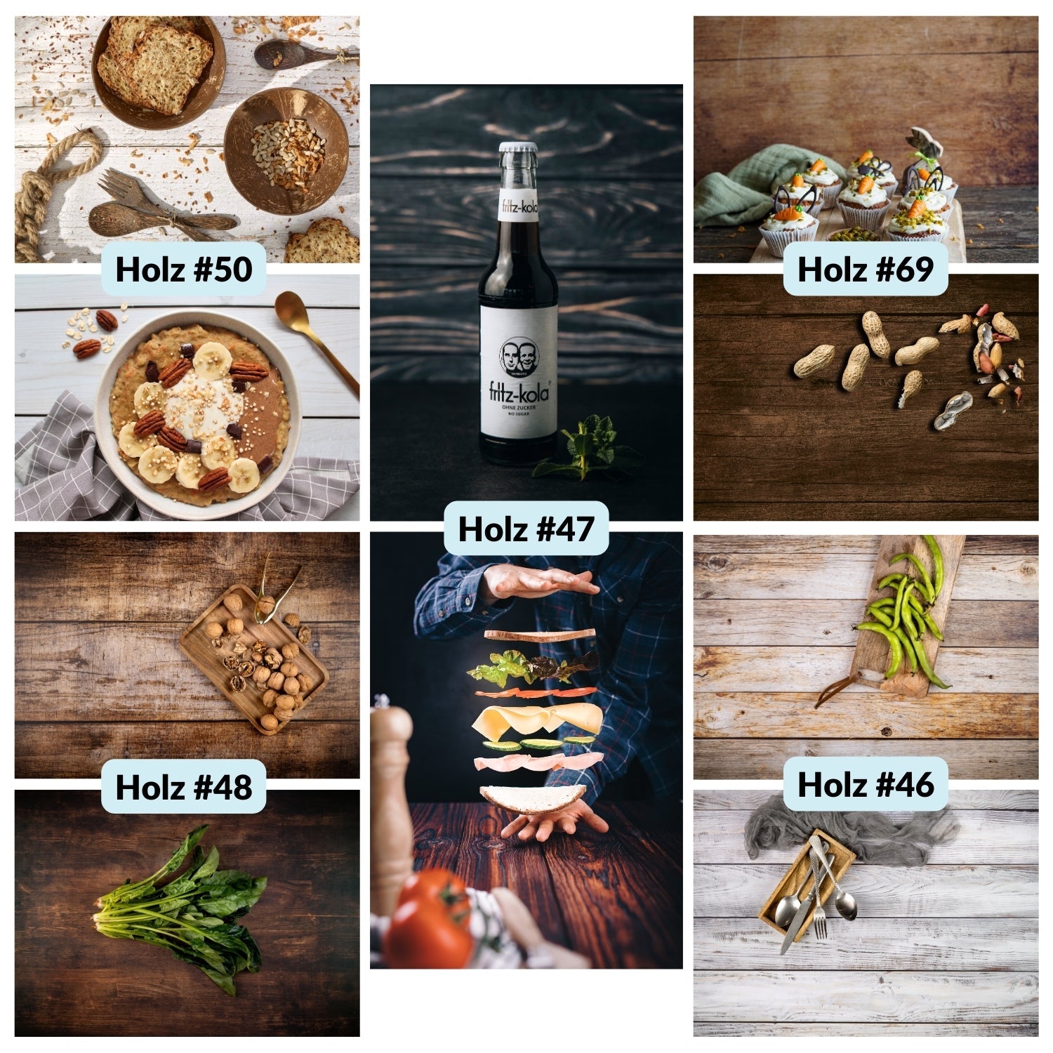 Flatlay Bestseller-Bundles: 5 Hintergründe im Sparset - Kamera & Foto > Fotostudio-Ausrüstung > Hintergründe >