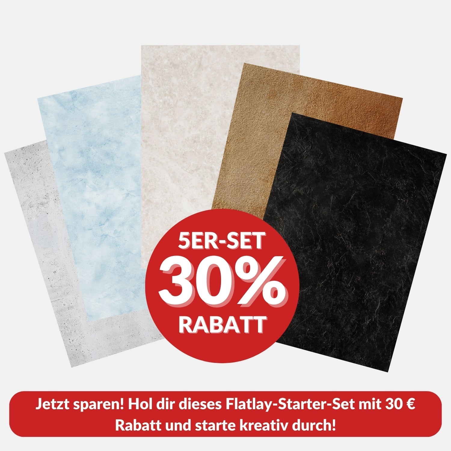 Flatlay Bestseller-Bundles: 5 Hintergründe im Sparset - Kamera & Foto > Fotostudio-Ausrüstung > Hintergründe >