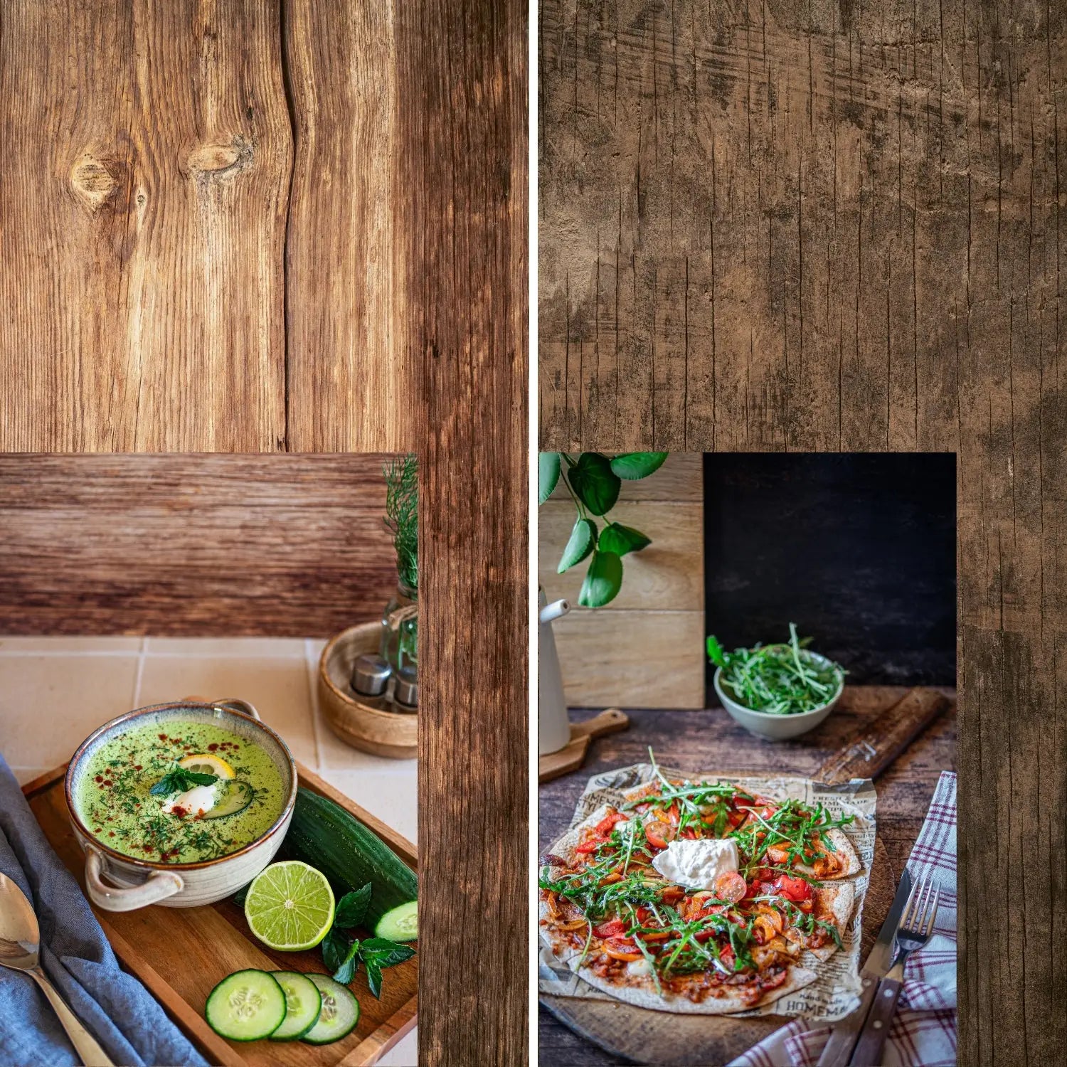 Flatlay Hintergrund Set – 5 Hintergründe mit 10 Motiven - Kamera & Foto > Fotostudio-Ausrüstung Fotohintergründe