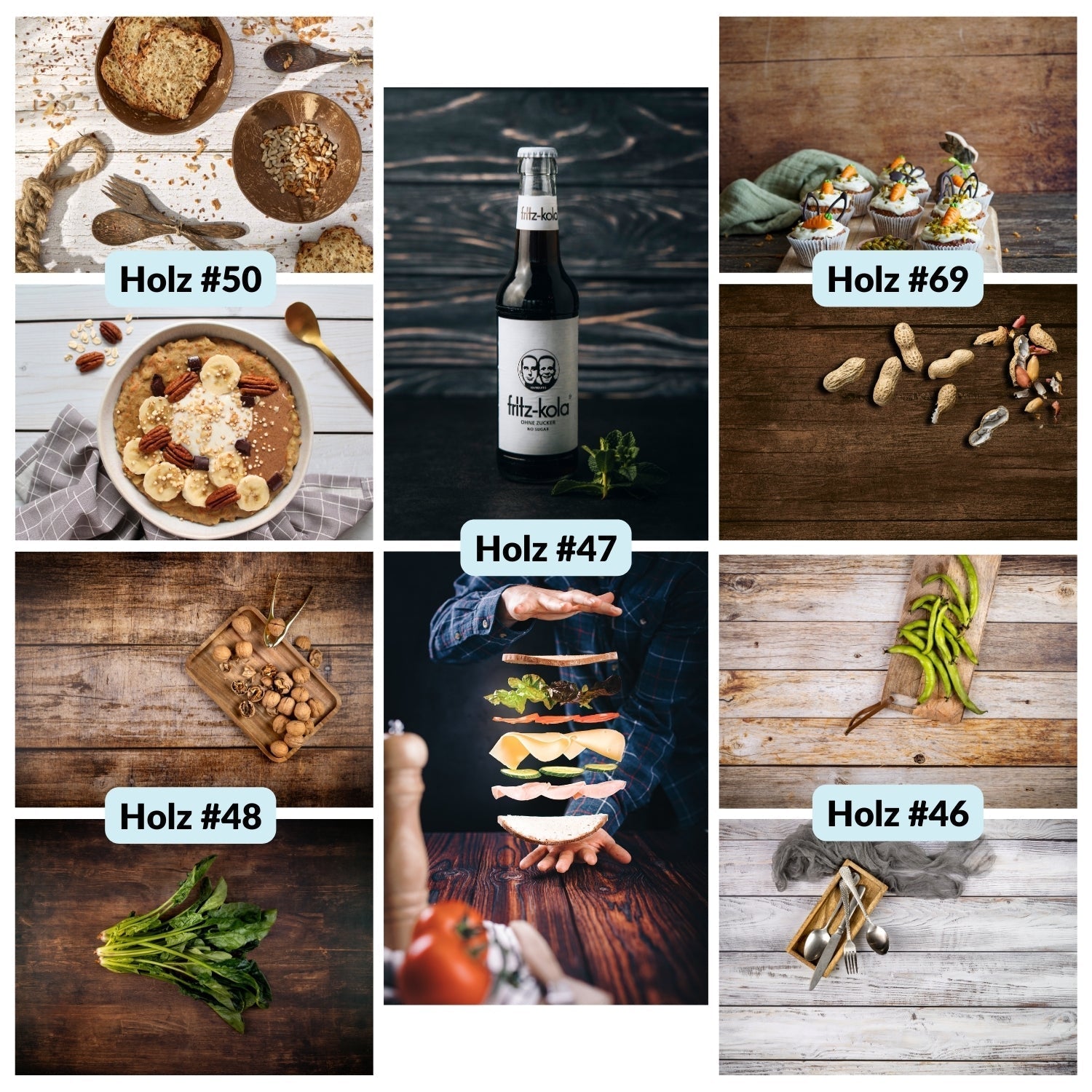 Flatlay Bestseller-Bundles: 5 Hintergründe im Sparset - Kamera & Foto > Fotostudio-Ausrüstung > Hintergründe >