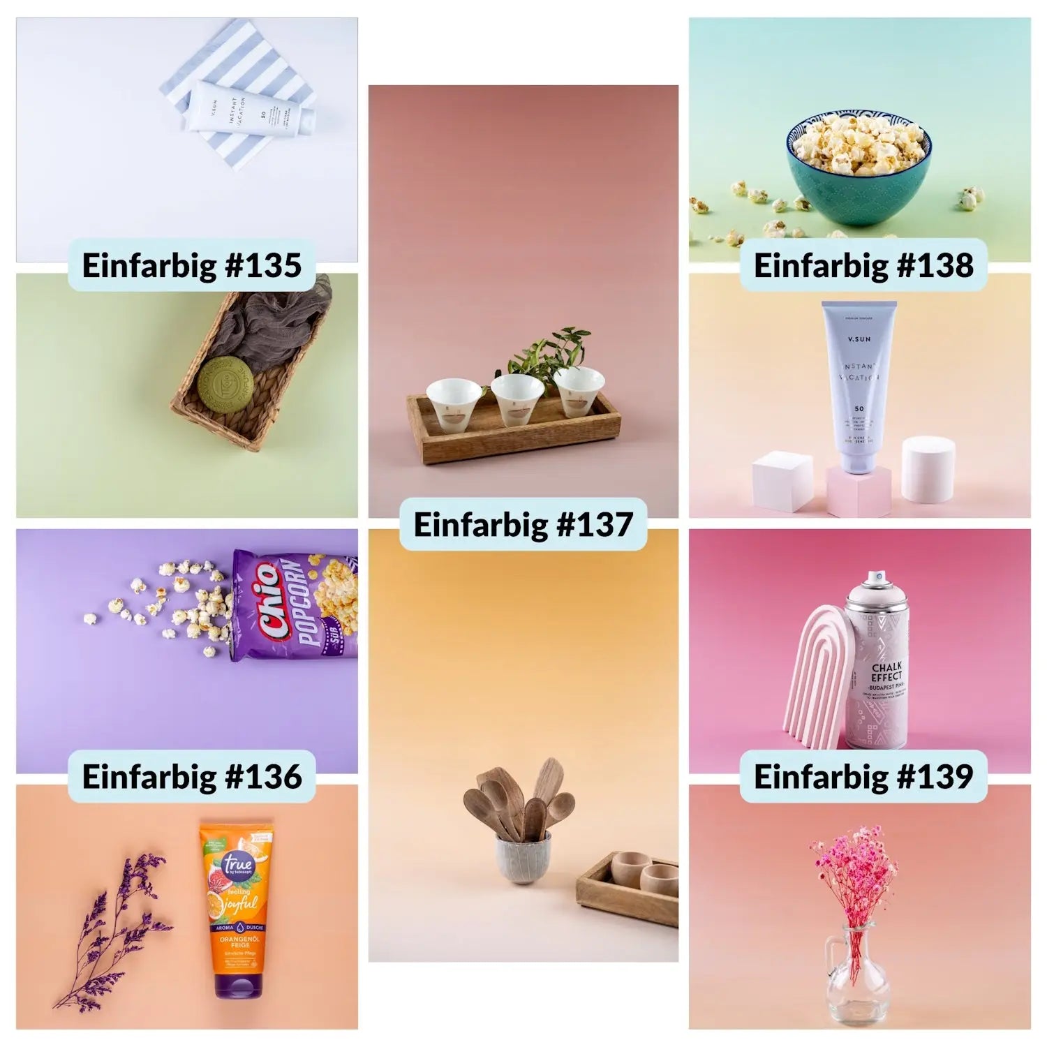 Flatlay Hintergrund Set – 5 Hintergründe mit 10 Motiven - Kamera & Foto > Fotostudio-Ausrüstung Fotohintergründe