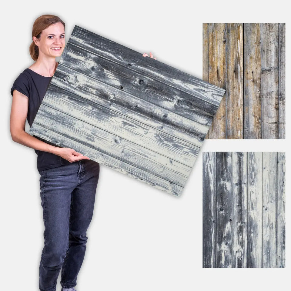 Flatlay Hintergrund - Auslaufmodelle - 84×60 cm doppelseitig - Holz 144 - Kamera & Foto > Fotostudio-Ausrüstung