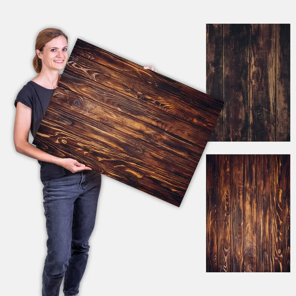Flatlay Hintergrund - Auslaufmodelle - 84×60 cm doppelseitig - Holz 90 - Kamera & Foto > Fotostudio-Ausrüstung