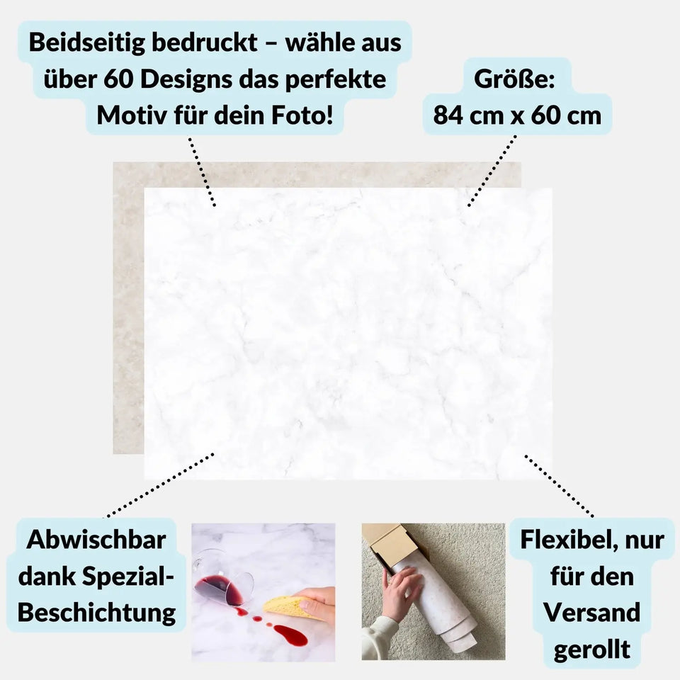 Flatlay Hintergrund 84 × 60 cm doppelseitig – Einfarbig / Verlauf - Kamera & Foto > Fotostudio-Ausrüstung Hintergründe