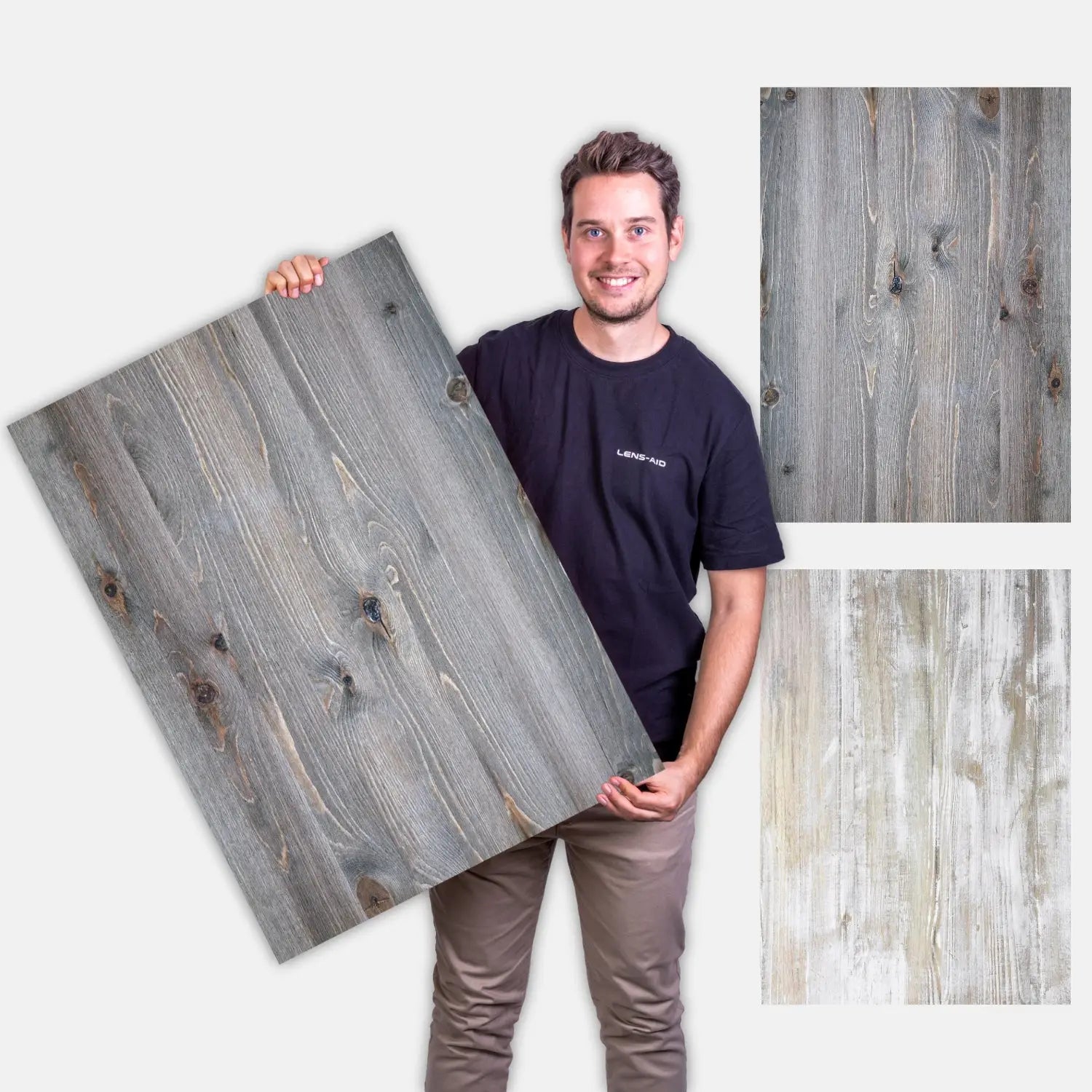 Flatlay Hintergrund 84 × 60 cm doppelseitig – Holzoptik - Holz 70 - Kamera & Foto > Fotostudio-Ausrüstung Hintergründe