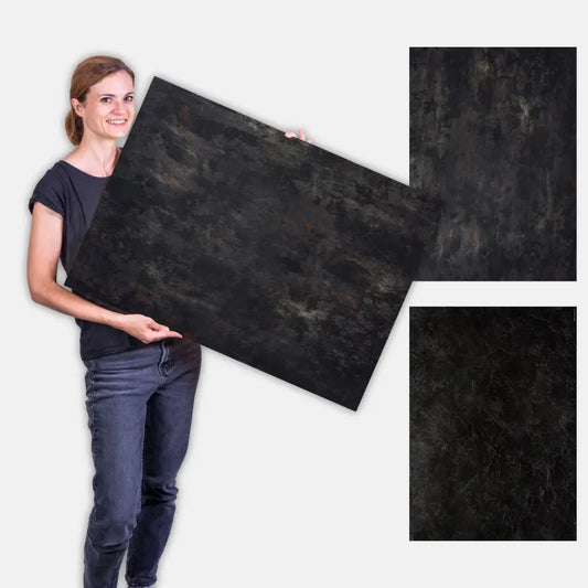 Flatlay Hintergrund 84 × 60 cm doppelseitig – Steinoptik Schwarz #116 - Kamera & Foto > Fotostudio-Ausrüstung >