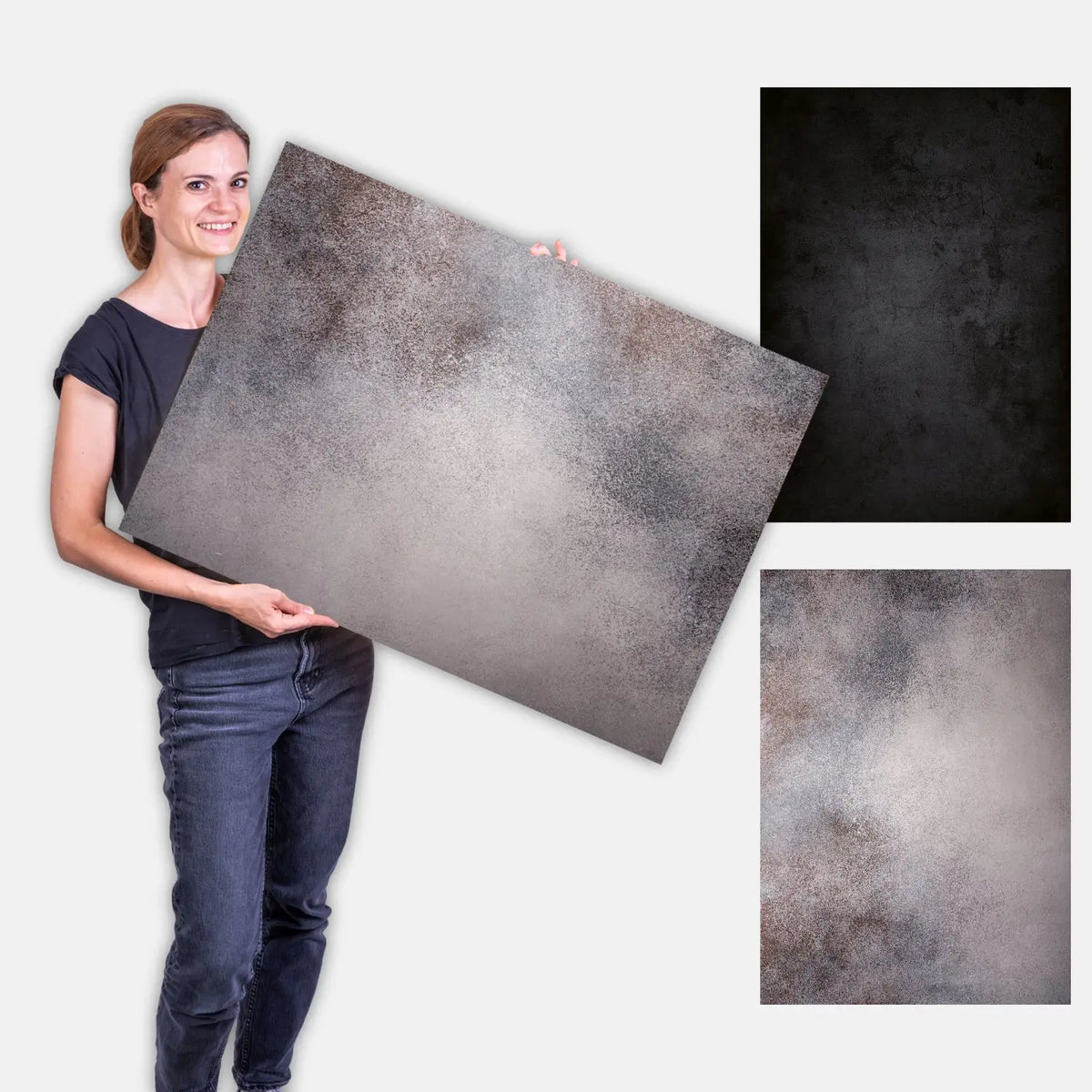 Flatlay Hintergrund 84 × 60 cm, doppelseitig – Steinoptik