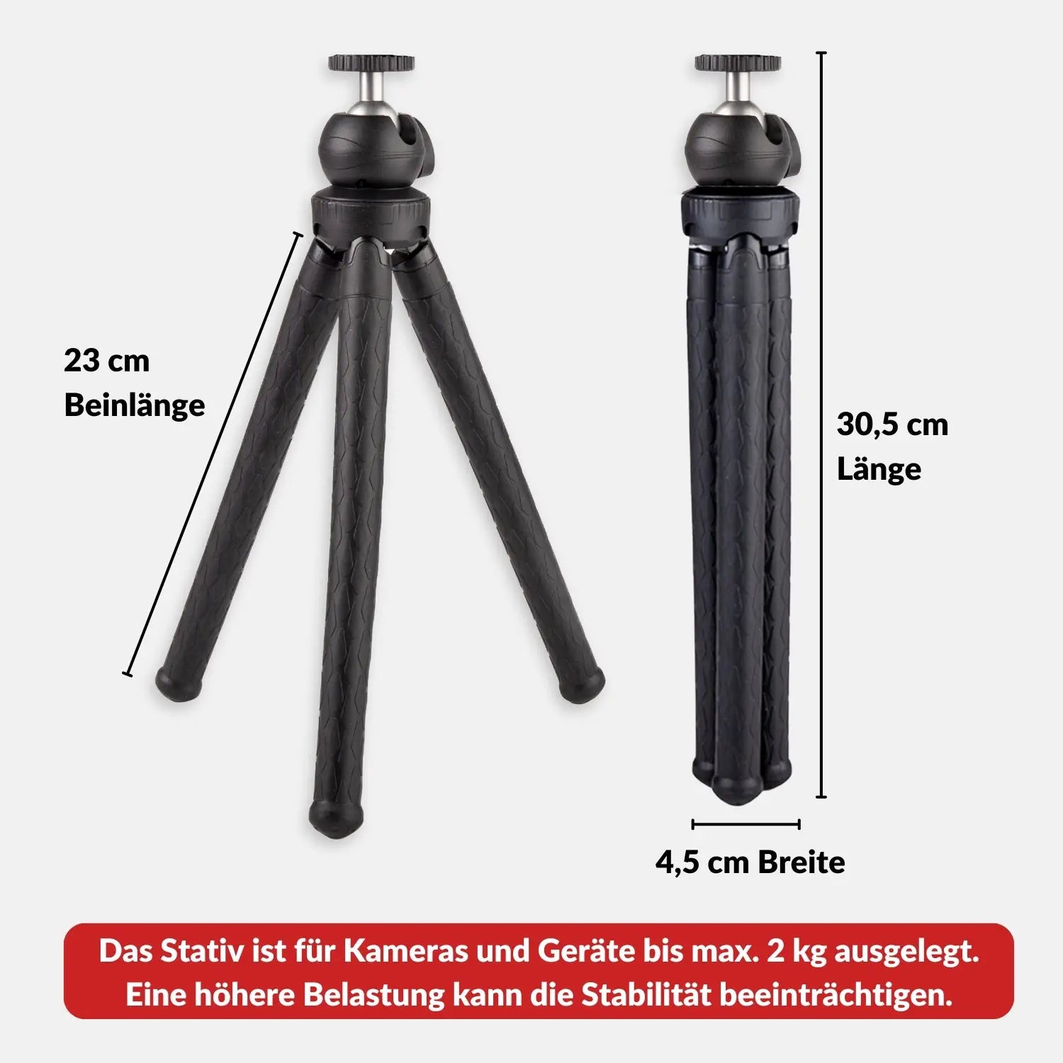 Flexibles Stativ Light – Dein kompakter Allrounder für unterwegs - Kamera & Foto > Stative Einbeinstative