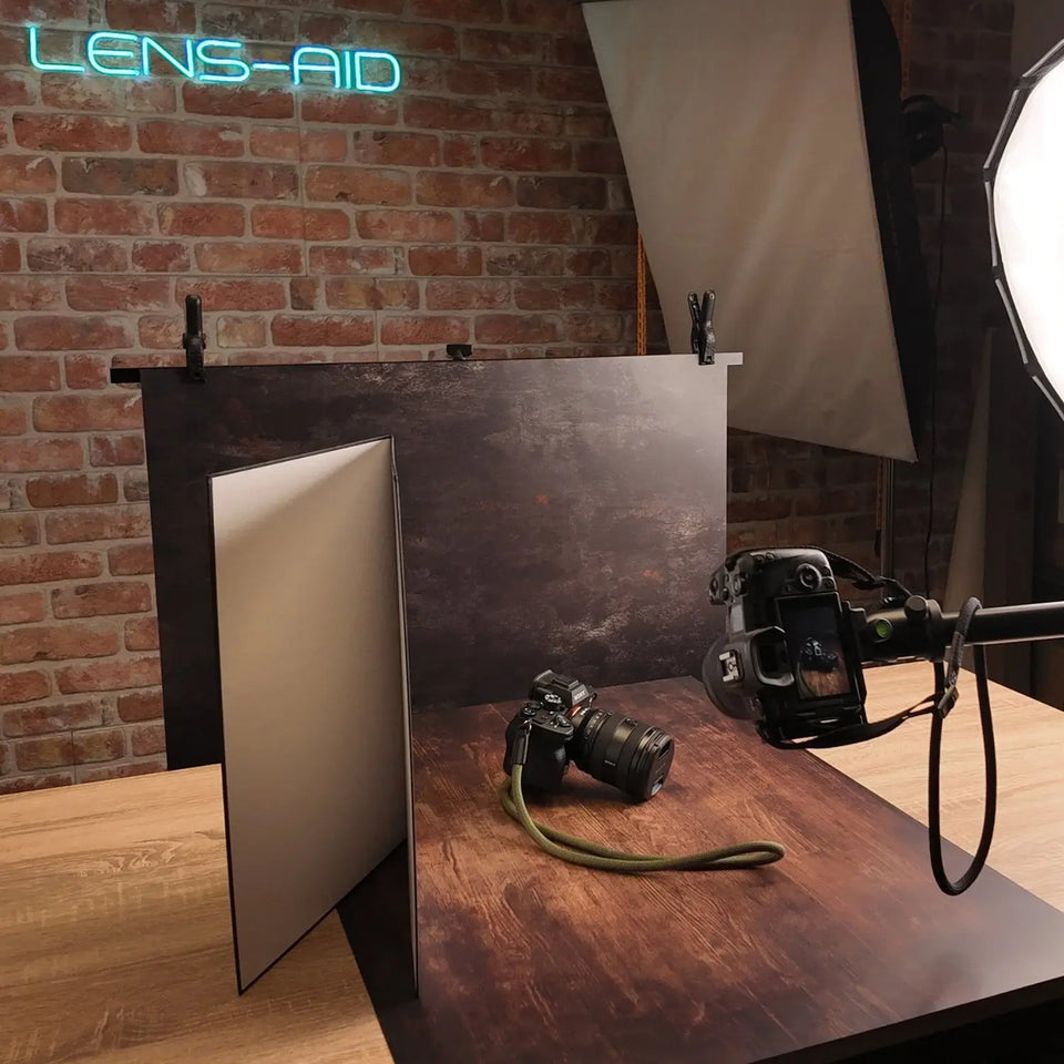 Fotohintergrund 10er-Set Holz/Stein mit Aufbewahrungsmappe - Kamera & Foto > Fotostudio-Ausrüstung Hintergründe
